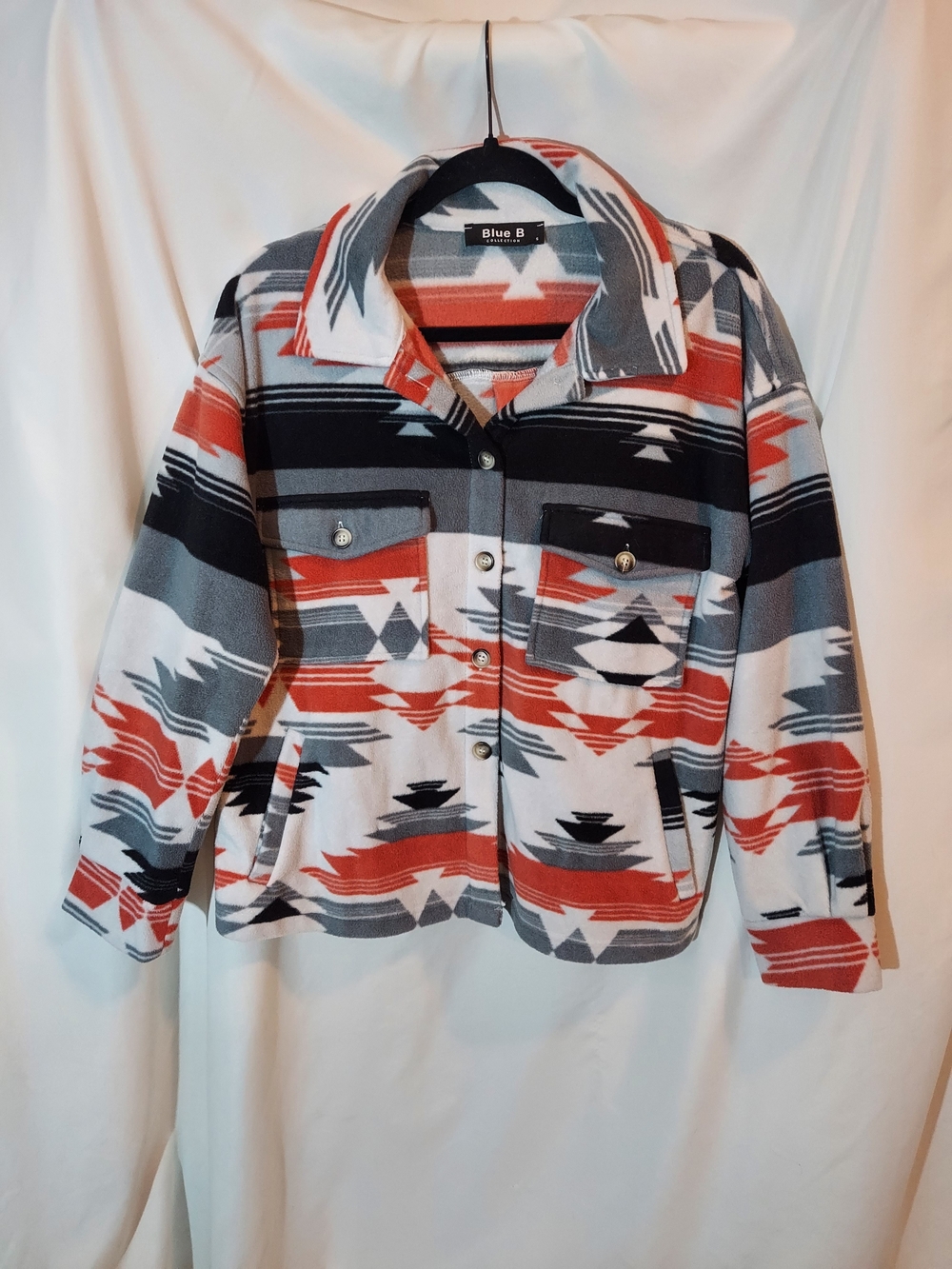 Blue B Collection Aztec Southwestern Fleece Shacket Jacket S